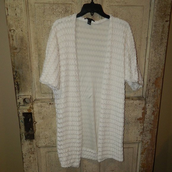 Forever 21 Lined Open Front Lace Cardigan Size L (NN-3) - Picture 1 of 4